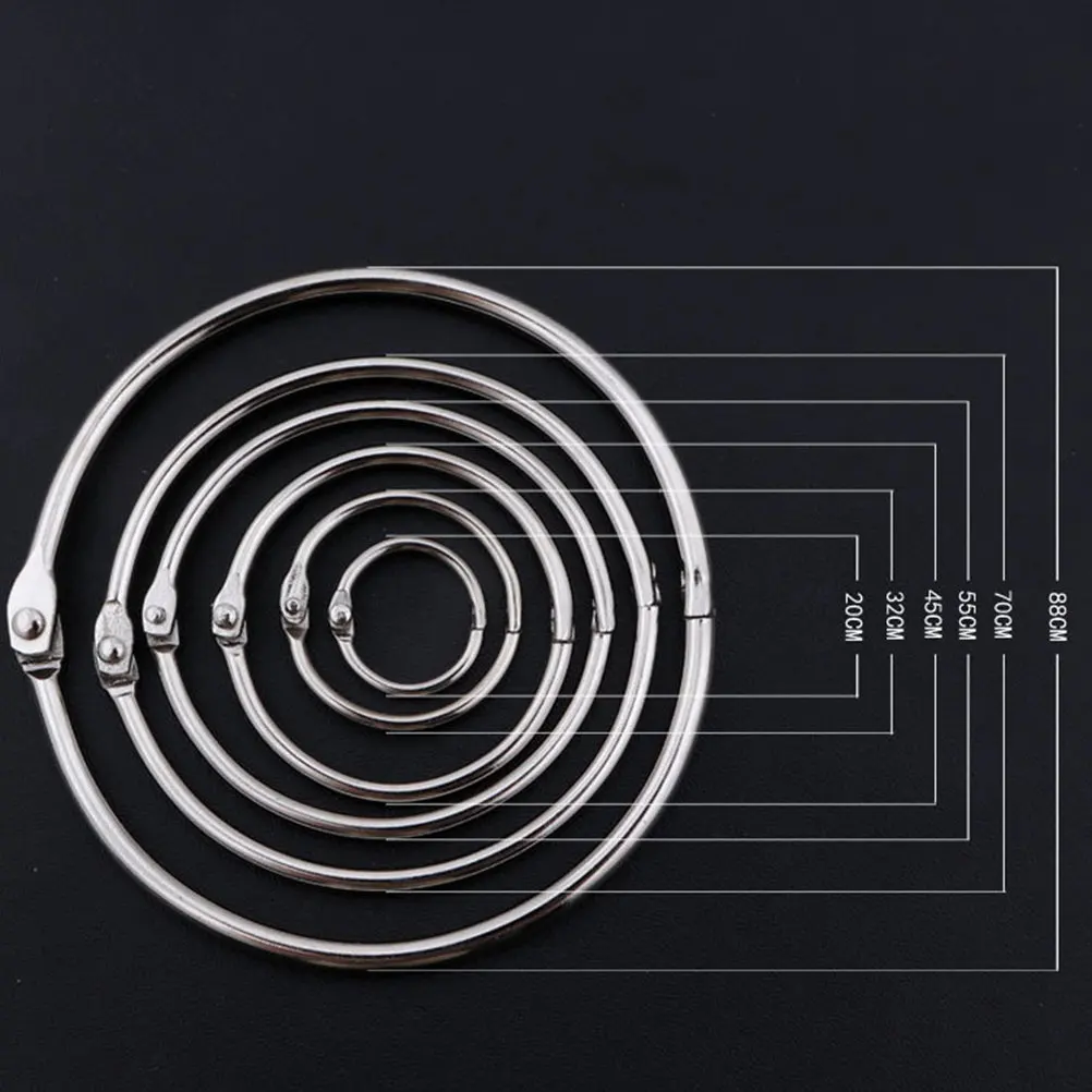 100Pcs 20Mm 튼튼한 금속 루스 리프 링 북 바인더 스냅 서클 노트 카드 메모 정리함 열쇠고리 스크랩북 사진