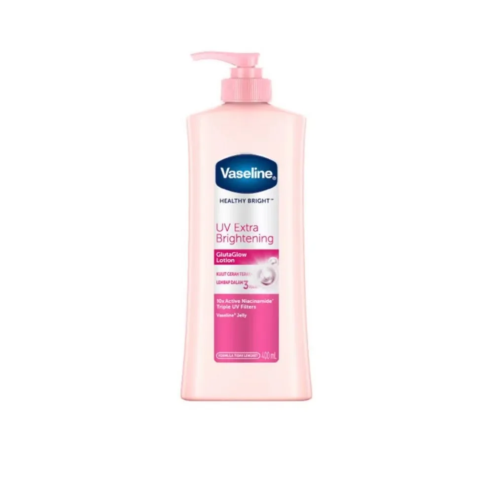 400ml Vaseline Healthy Bright UV Extra Brightening Gluta Glow Body Lotion whitening cream body cream
