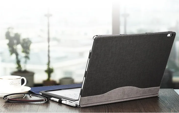 capa de couro do plutônio para livro de superfície de microsoft polegadas caso luva do portátil para surfacebook polegada destacável escudo protetor