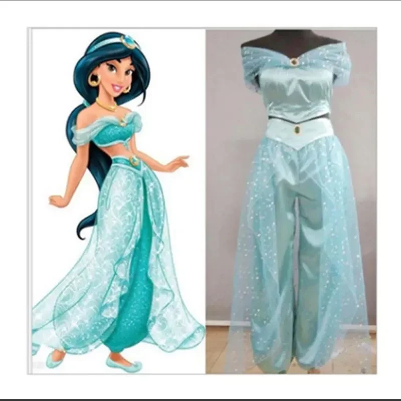 

Adult Kid Girl Aladdin's Lamp Jasmine Cute Costume Dresses Princess Costumes for the Halloween Party Belly Dance Anime Girl 18