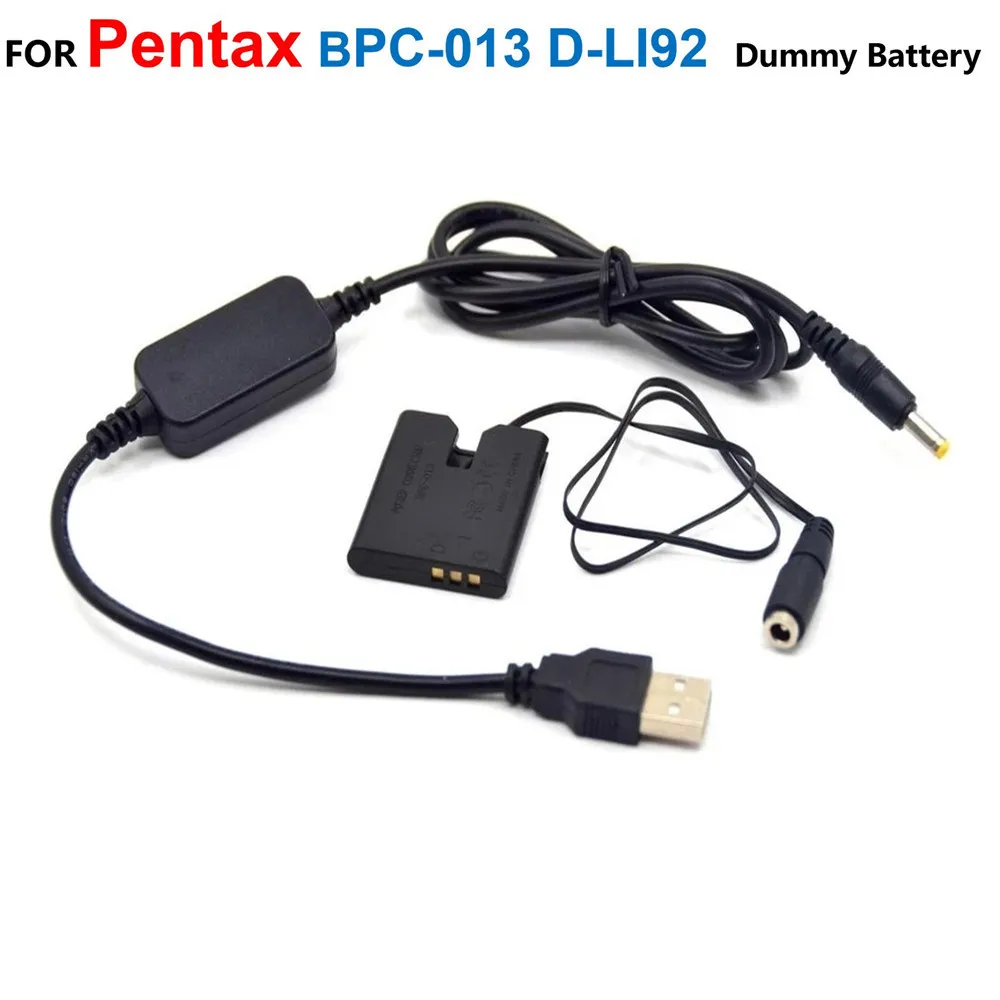 

BPC-013 LI-50B D-Li92 Dummy Battery+USB Cable Adapter For Pentax X70 I-10 WG 1 2 3 WG-4 WG-5 WG10 Olympus SZ-30MR TG-610 TG-630