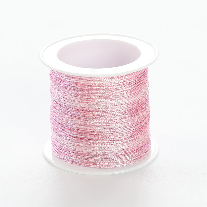 50 Meter 0,4 mm bunter Faden für DIY handgemachte Halskette Armband geflochtenes Seil Stickerei Häkelperlen Schnur Schmuckherstellung – Detail 6