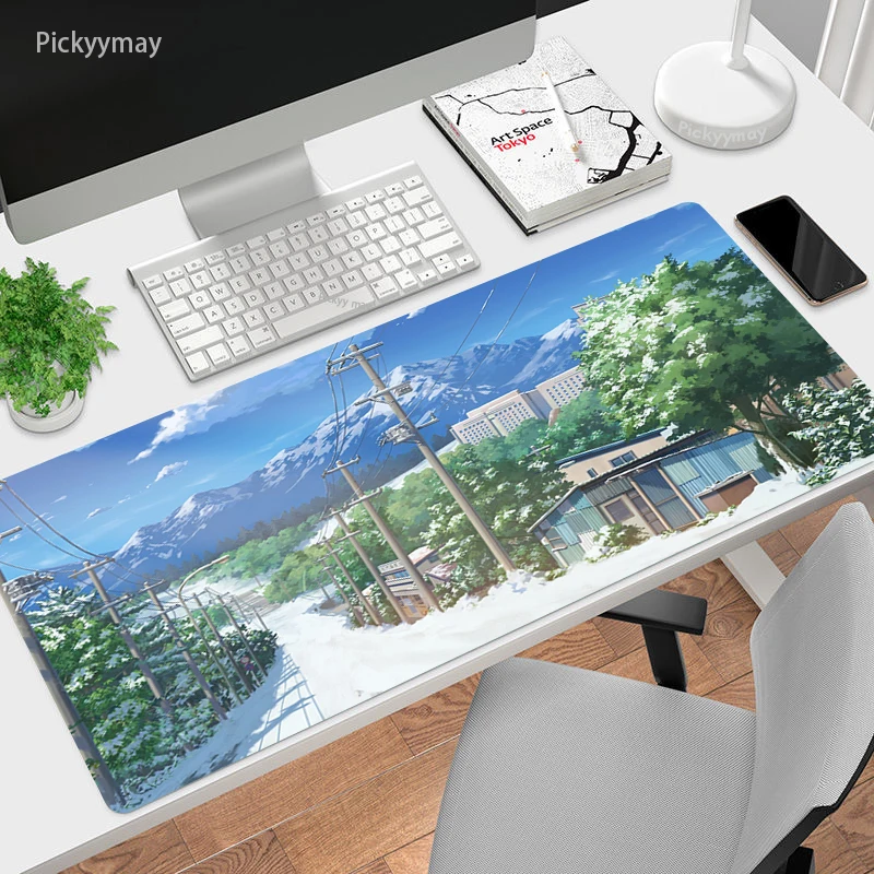 Bonito Non-slip Rubber Gaming Mouse Pad Anime Street Gamer Mousepad Large Lock Edge Computer Desk Mat - Imagem 2