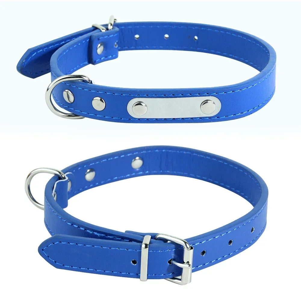 PU Leather Dog Collar Soft Padded Adjustable XS-XL for Small Medium Large Dogs Cat