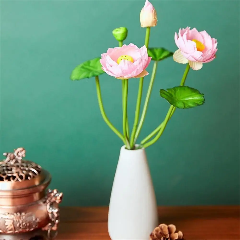 

Artificial Flowers Fake Flowers 30cm Simulated Small Lotus Small Water Lily Silk Simulated Flower Decoration Home Office Decor