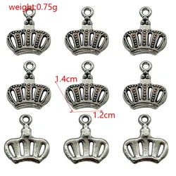 Vintage Silver & Gold Crown Charms Pendant for DIY Jewelry Accessories (09 silver 50pcs)