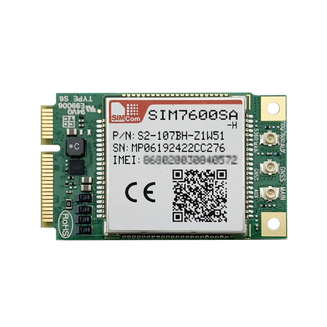 

SIMCOM SIM7600SA-H MINI PCIE LTE Cat-4 Module for Australia/New Zealand/South America LTE-FDD B1/B2/B3/B4/B5/B7/B8/B28 B40/B66