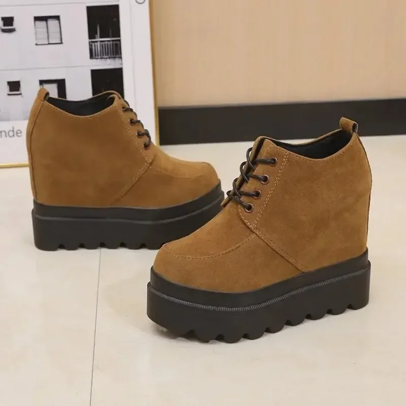 Women's High Platform Shoes 2023 New Autumn and Winter Wedge Casual Heel Waterproof Fashion Shoes Thick Sole Sports Boots Shoes