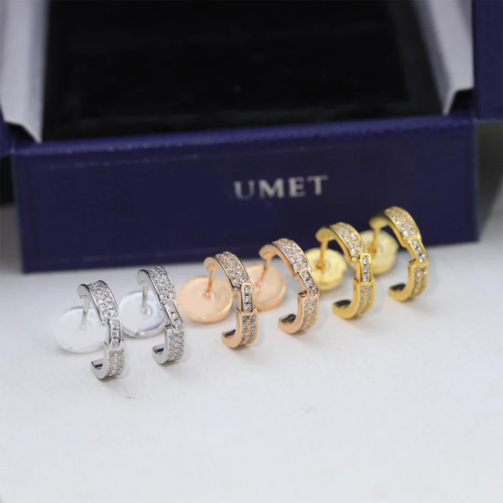 

EDELL Chaume Classic Cross Stud Earrings Rose Gold Silver Full Diamonds Special gifts for Mother Wife Kids Lover Friends