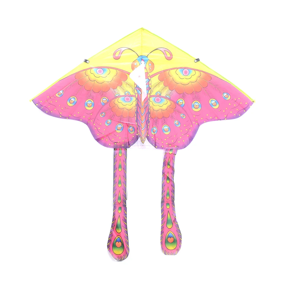 90*50cm Foldable Nylon Rainbow Butterfly Kite Outdoor Children's Kite Stunt Surf with 50M Control Bar and Line Random Color