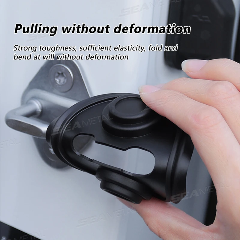 4pcs Silicone Car Door Lock Buckle Mute Shock Absorbing Cushion Elastic Anti-Collision Car Door Latch Protection Cover