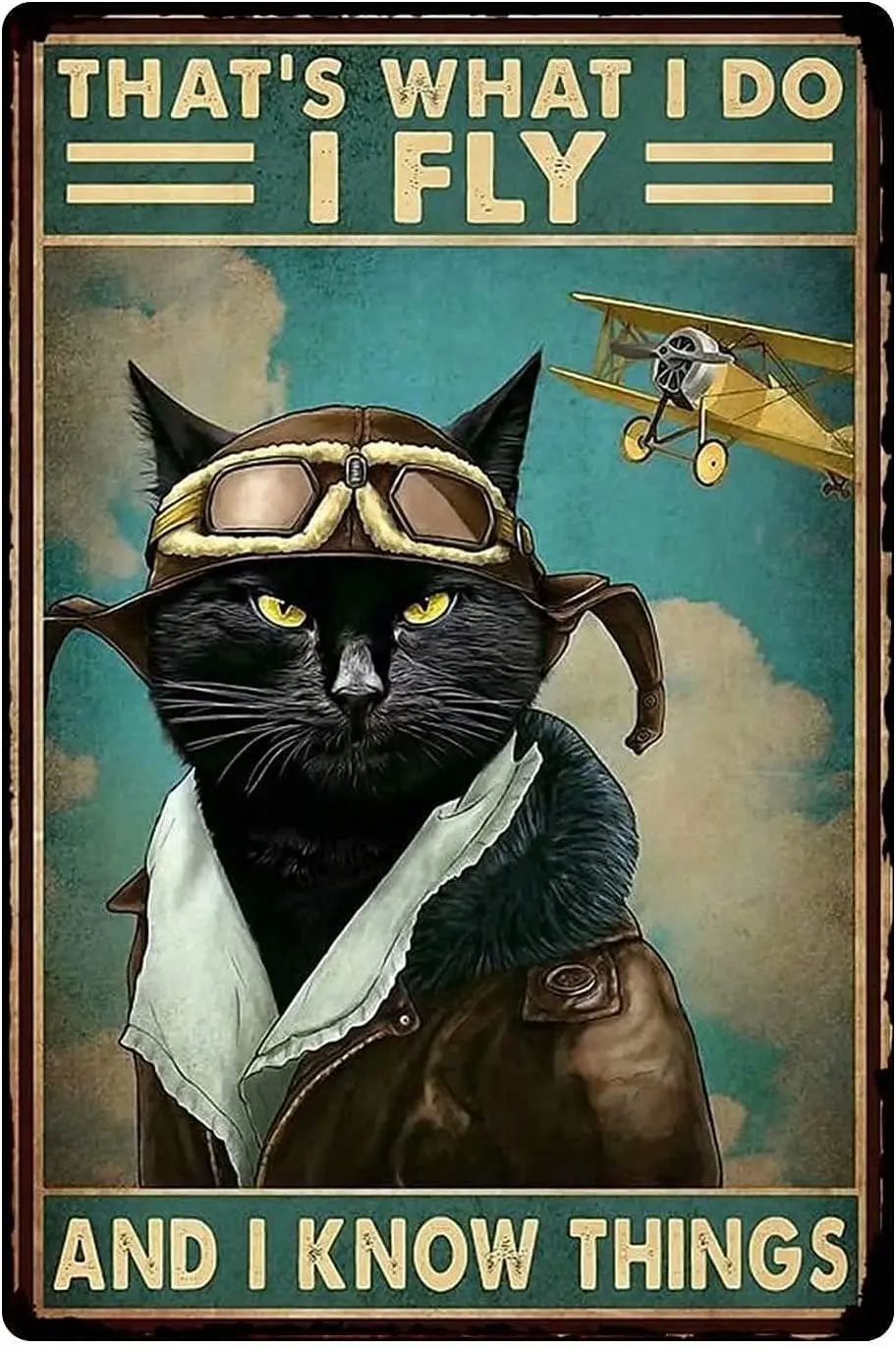 

Flying Dream Funng Metal Signs Black Cat That's What I Do I Fly Classic Plaque Club Bar Cafe Living Room Garage Art Wall Decor