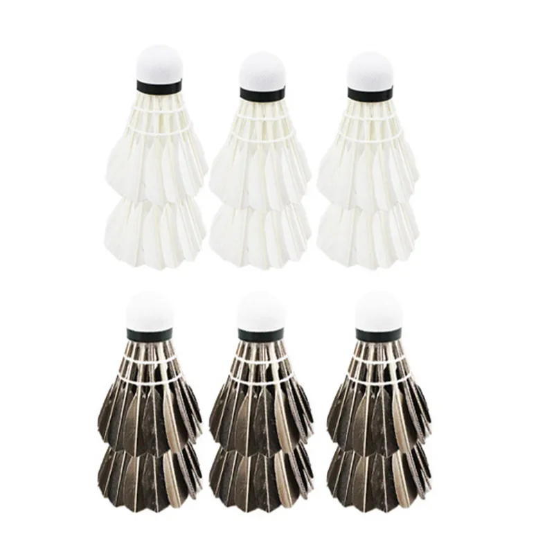 Goose Feather Shuttlecocks Resistant Cork Ball Head Badminton for Outdoor Amateur Training 12Pcs/Set