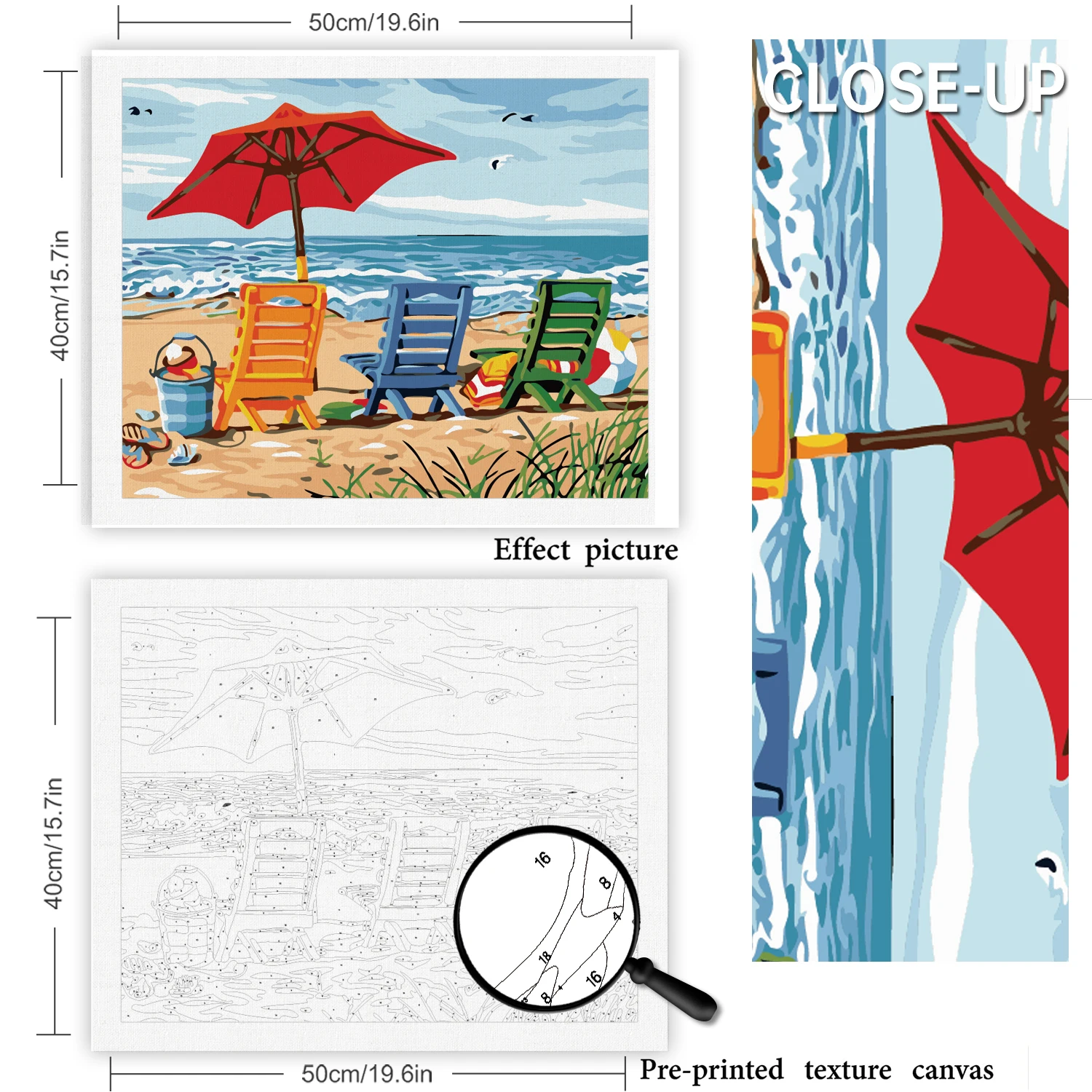 Beach Chairs Paint By Numbers - Numeral Paint Kit