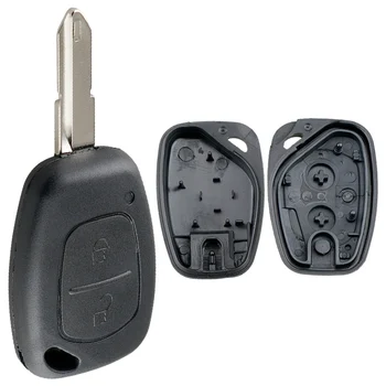 Sostituzione custodia chiave automatica a 2 pulsanti con guscio chiave remota per auto con 206 lama chiave non tagliata per Kangoo-/Renault- Traffic Master Vivaro-