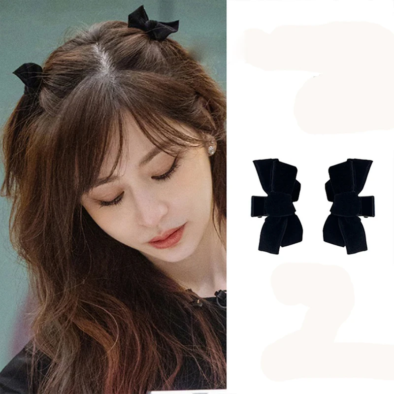 1pc Small Retro Velvet Hair Claws Elegant Simplicity Hair Clips Black Bow Hairpins Side Clip Barrette for Women Hair Accessories magic notebook 288pages simplicity blank retro originality the book of answers daily plan to do list office