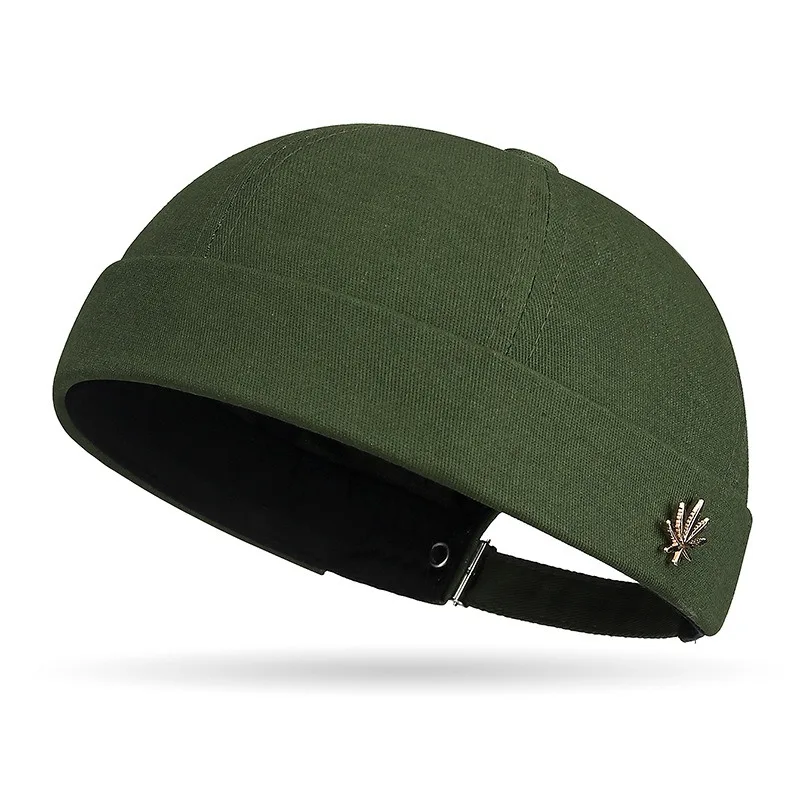 Four Seasons Beanie Hüte Herren Baseball Cap Lässige Mode Ahornblatt Metallkappe Gebogene Krempe Bowler Sonnenhut Outdoor Hut – Detail 10