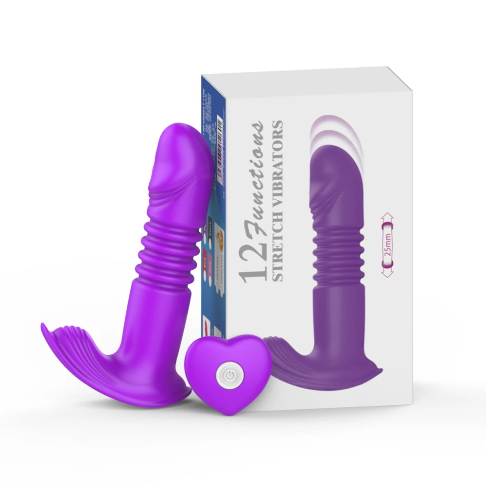 Pênis Realístico Grande Vibrador Telescópico Vai e Vem Wireless