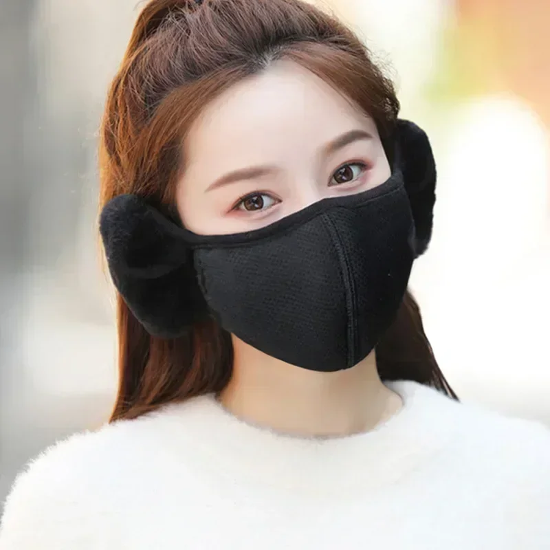 겨울 방한 귀마개, 플리스 마우스 커버, 따뜻한 마스크, 이어 워머, 통기성 방풍 마우스 커버, 야외 귀마개, 새로운 패션