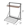 Retractable Steel Wall Mount Drying Rack with Shelf Rust-Resistant Black/Walnut Eco-Friendly Collapsible Laundry Organizer 6