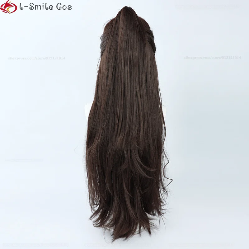 Dazai Osamu Anime Cosplay Perücke Damen Braun 100cm Locken Hitzebeständig Synthetik 6