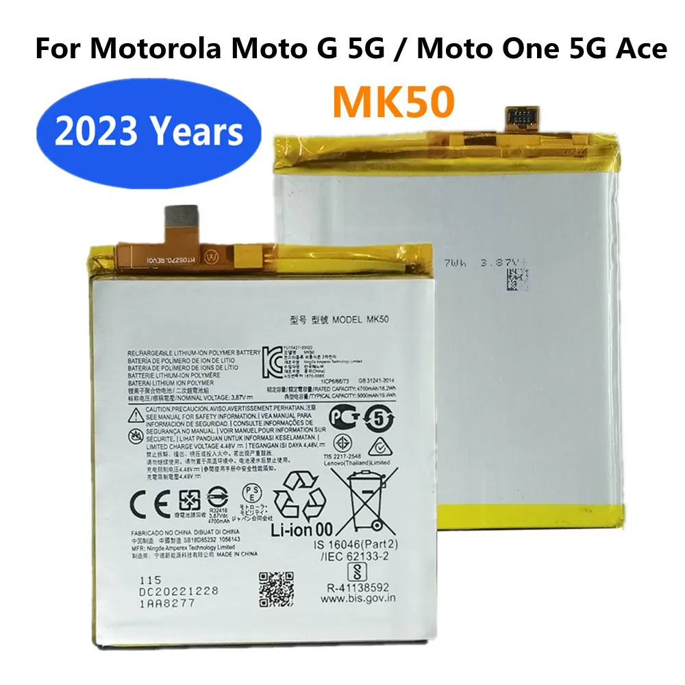 

2023 год, Высококачественная запасная батарея MK50 для Motorola Moto G 5G / Moto One 5G Ace XT2113 5000mAh