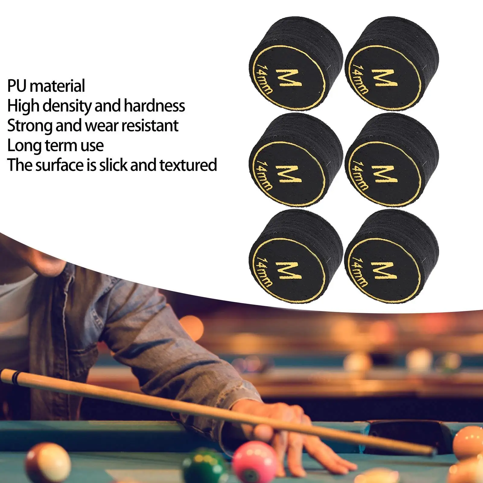 High-Density PU for pool Tips-Multi-Layer Billiard Cue Replacement for Professional Use, Wear-Resistant