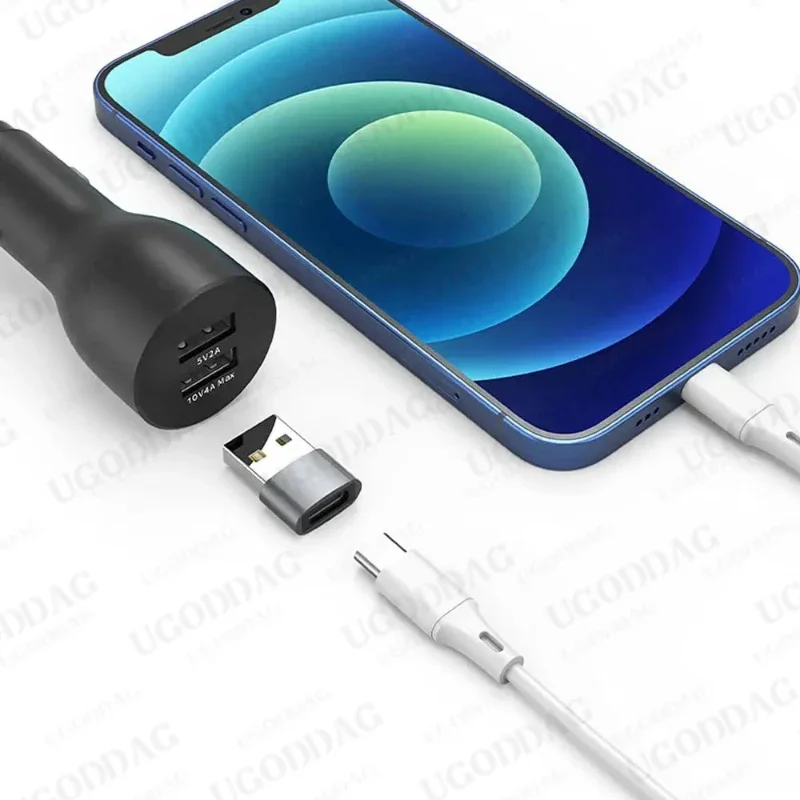 USB Type-C Male to Female Charging and Data Transfer Adapter