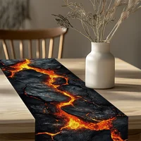 Chemin de table effet lave volcanique, Décoration de fête estivale pour table à manger, table basse, bureau, accessoire de table pour cuisine et restaurant 2