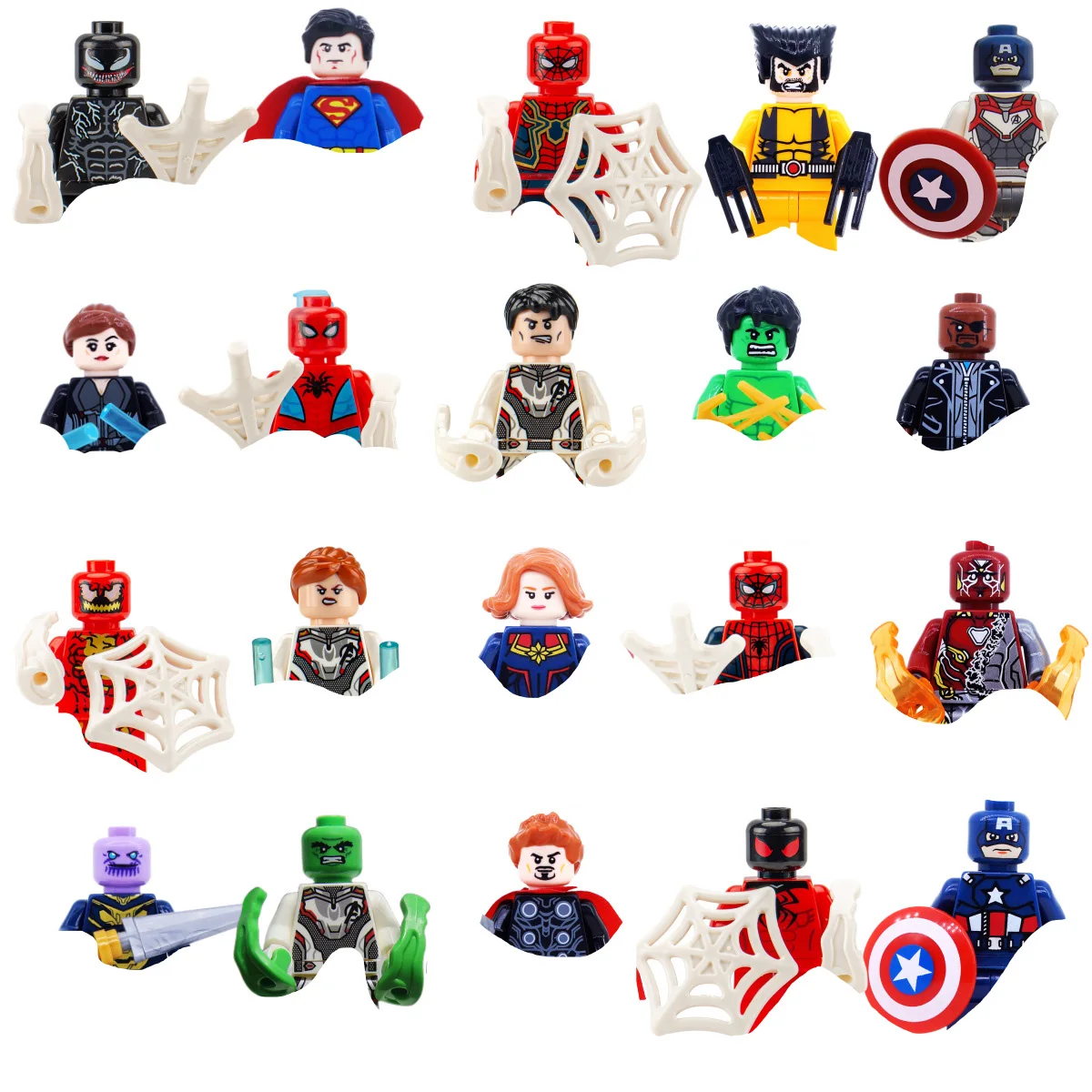 Toy Building Blocks Action Figures 20/24/30PCS Marvel Legendary Block Anime Series Spider Man Venom Assembly Block Children Toys