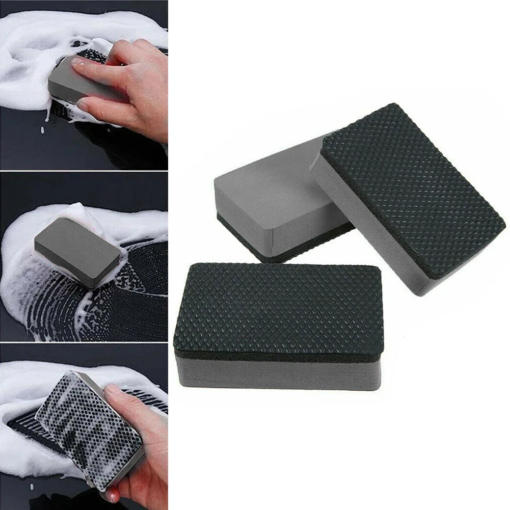 Car cleaning tool Car cleaning clay bar 3 PCS Car Clay Bar Pad Sponge Block Cleaning Eraser Wax Polish Pad Washing Tools Black 9*6*2.5cm Car Sponge Automotive Care