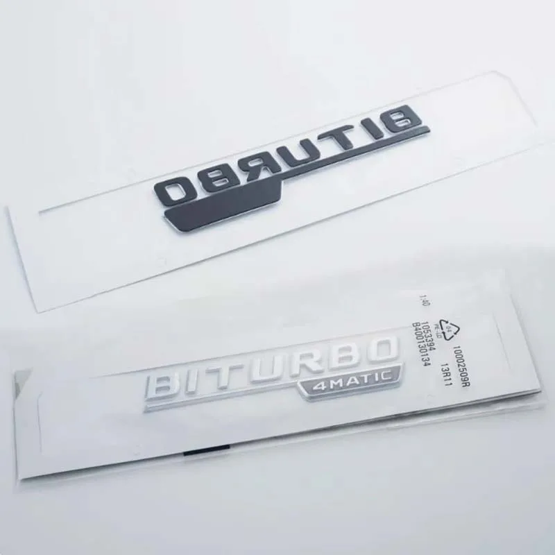 3D ABS Fender Side Sticker BITURBO 4MATIC Rear Trunk Badge Star Emblem AMG For Mercedes Benz C43 W205 W206 C205 Accessories
