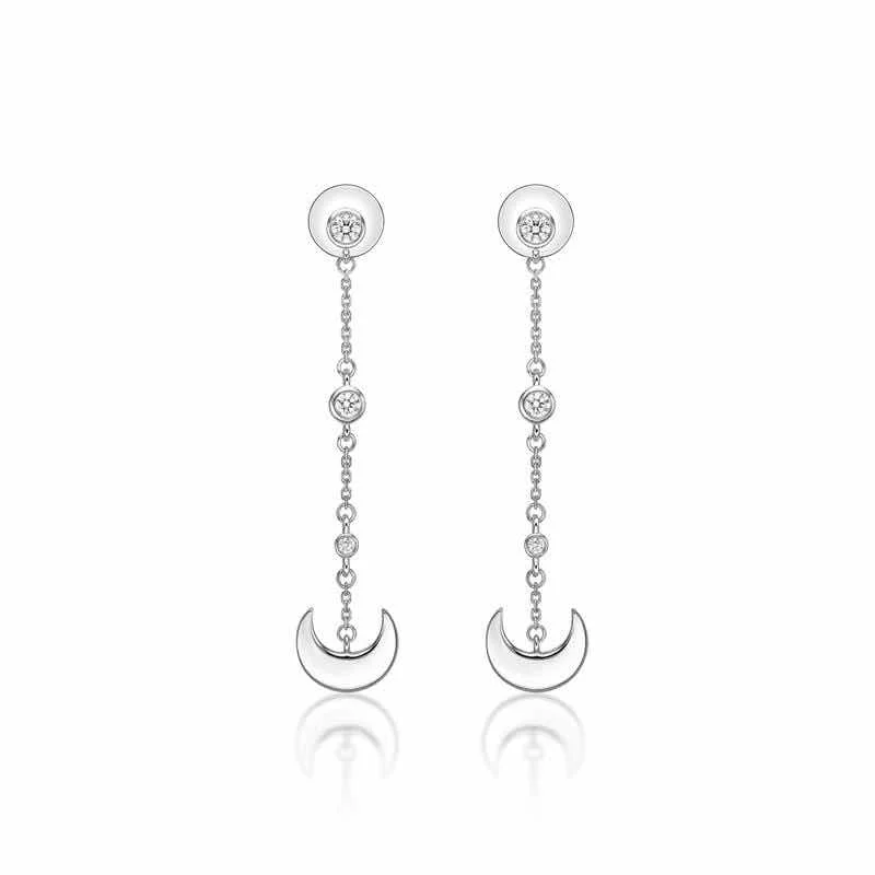 

Anime Sailor 925 Sterling Silver Drop Earrings Earstud Women Ear Ring Half-moon Ear Studs Jewelry Couple Birthday Gifts