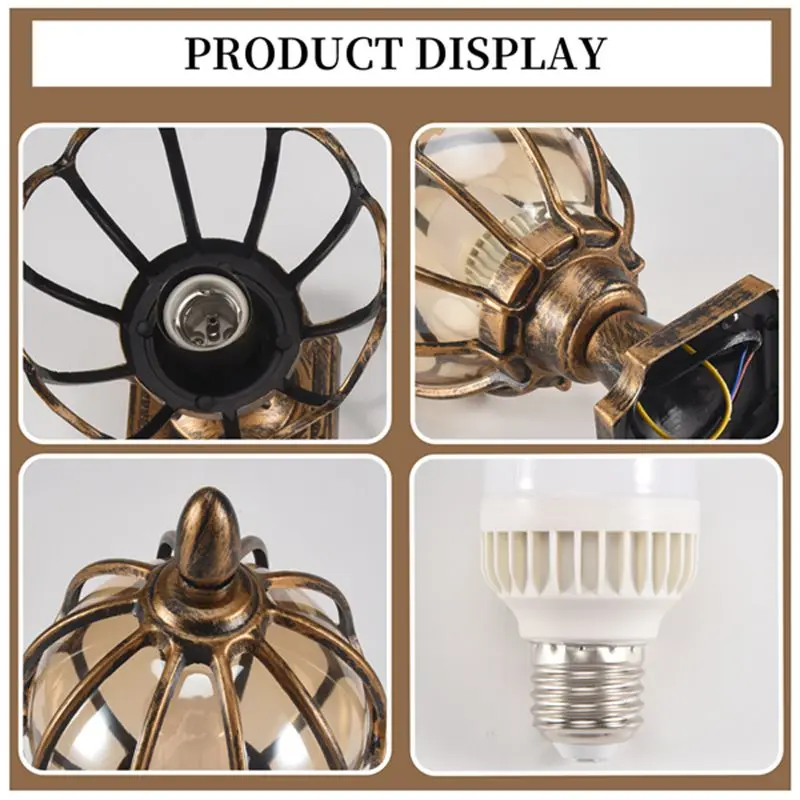 A78Z-1Pcs Outdoor Pillar Lamp Globe Glass Shade Door Post Lamp Waterproof Antique Lighting Rainproof Pillar Light