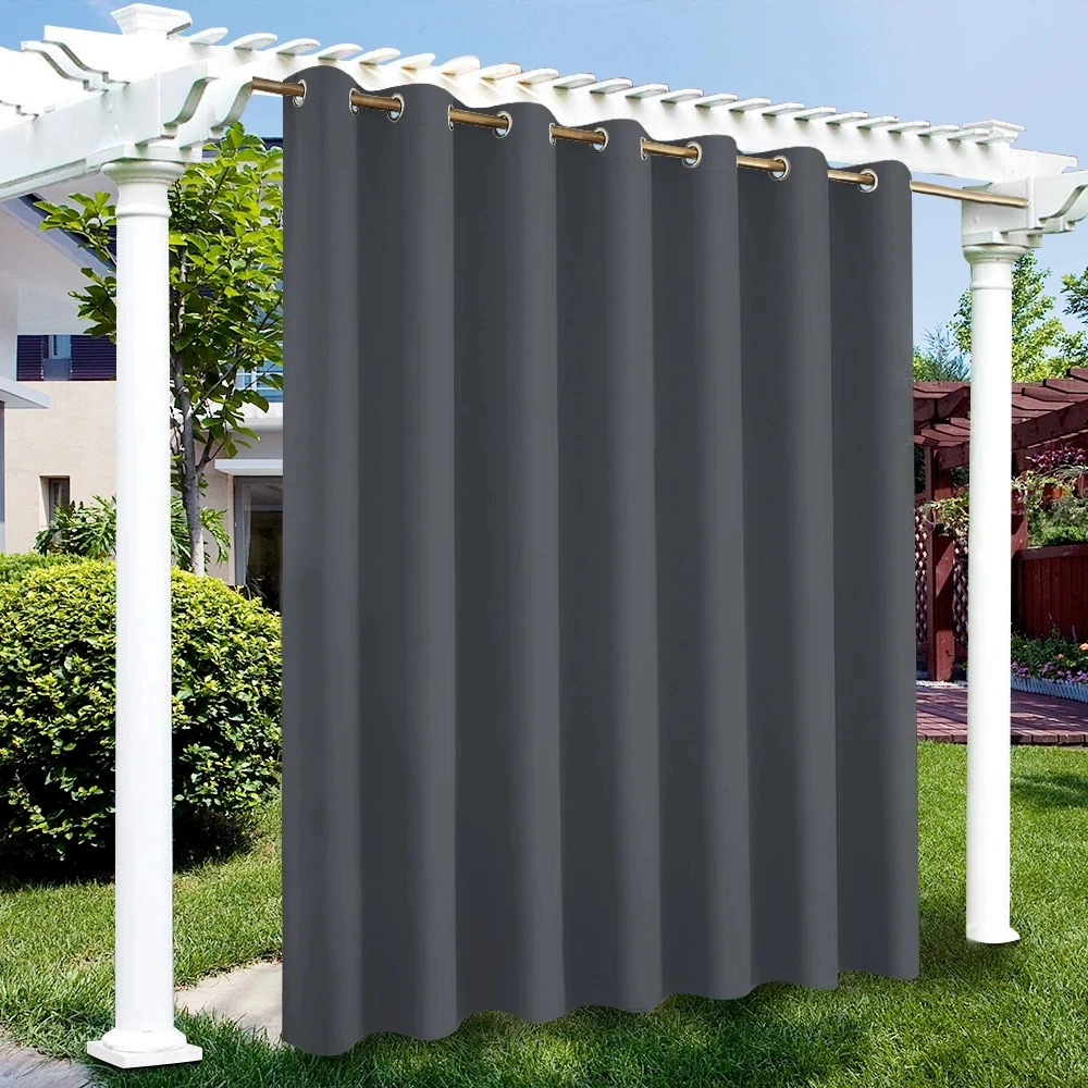 Impermeável UV Luz Solar Cortinas ao ar livre, Cortina Blackout para Pátio Porch Pergola, Terraço Coberto Gazebo, Jardim e Terraço