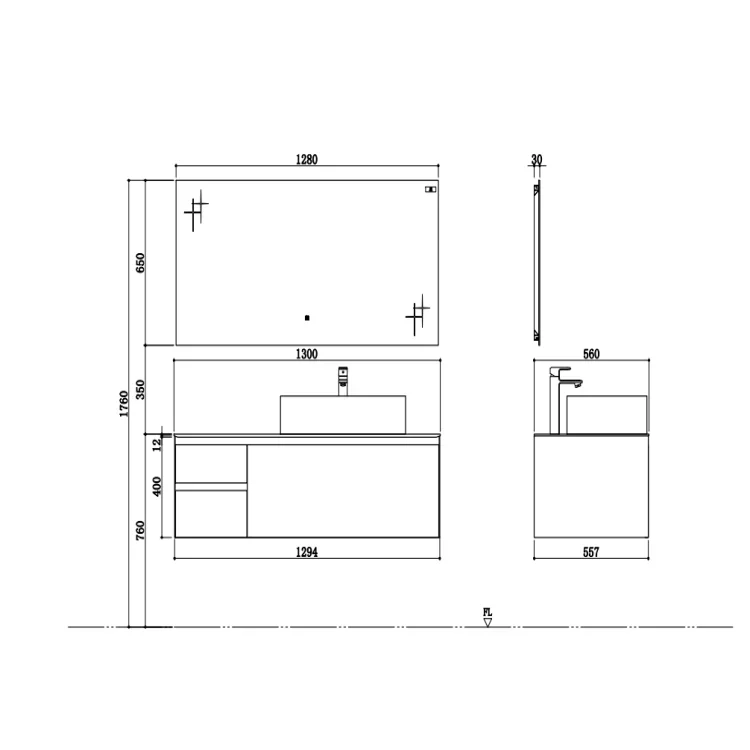 Popular Design Modern Wall Mounted Bathroom Vanity Vanities Bathroom With Marble Vanity Top