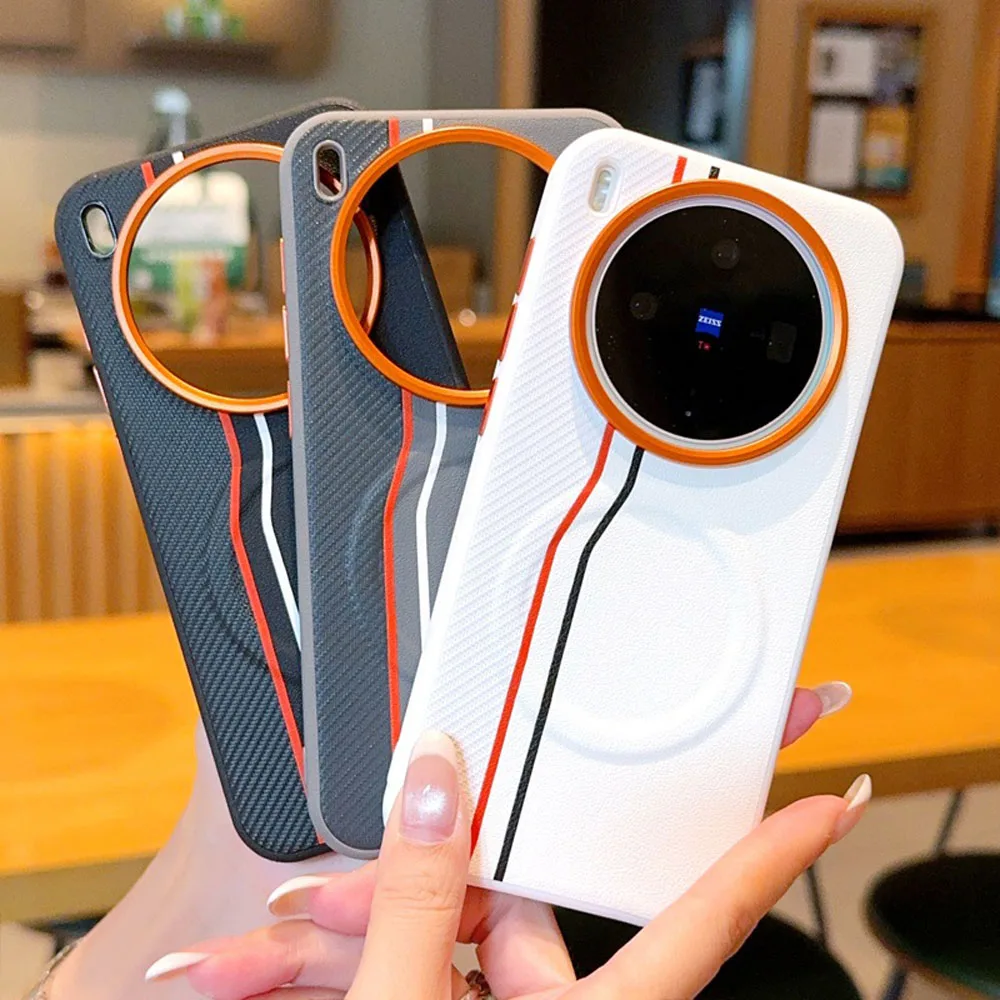 Colored Splicing Magnetic PU Leather Phone Case