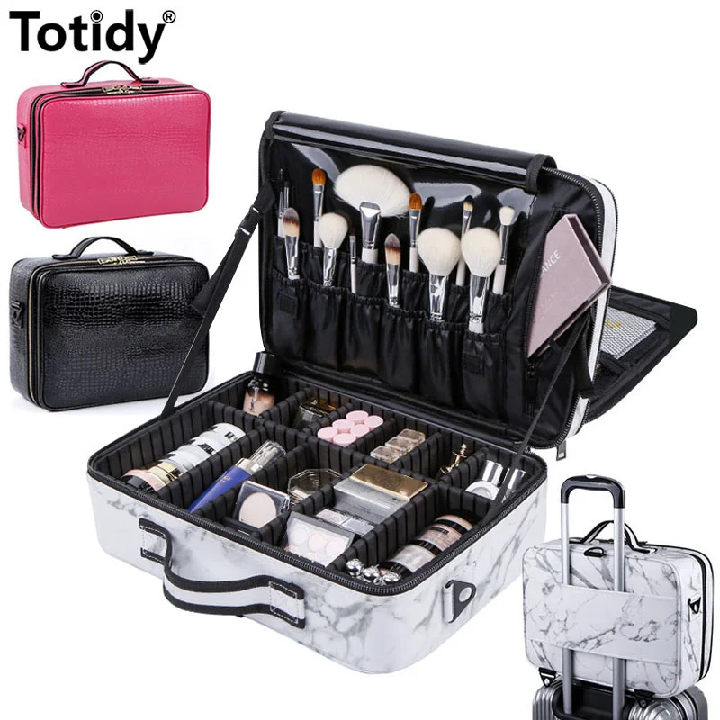 Estuche de maquillaje profesional para mujer, bolsa de cosméticos