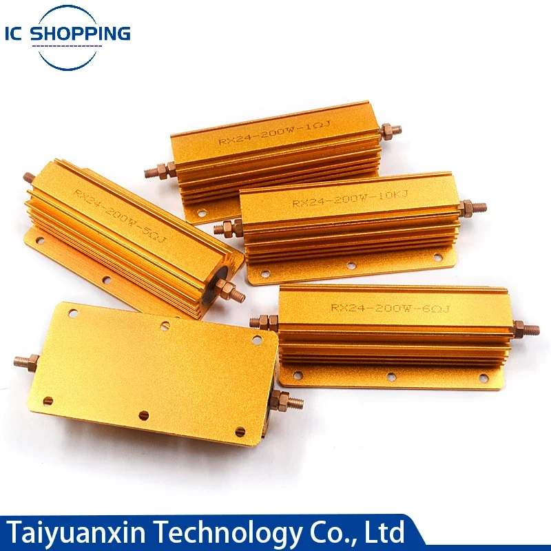 Aluminum Power Metal Shell Case Wirewound Resistor 200W 300W 500W 0.1~10K 0.22 0.33 0.5 2 4 8 20 30 47 50 100 200 300 500 1K 2K