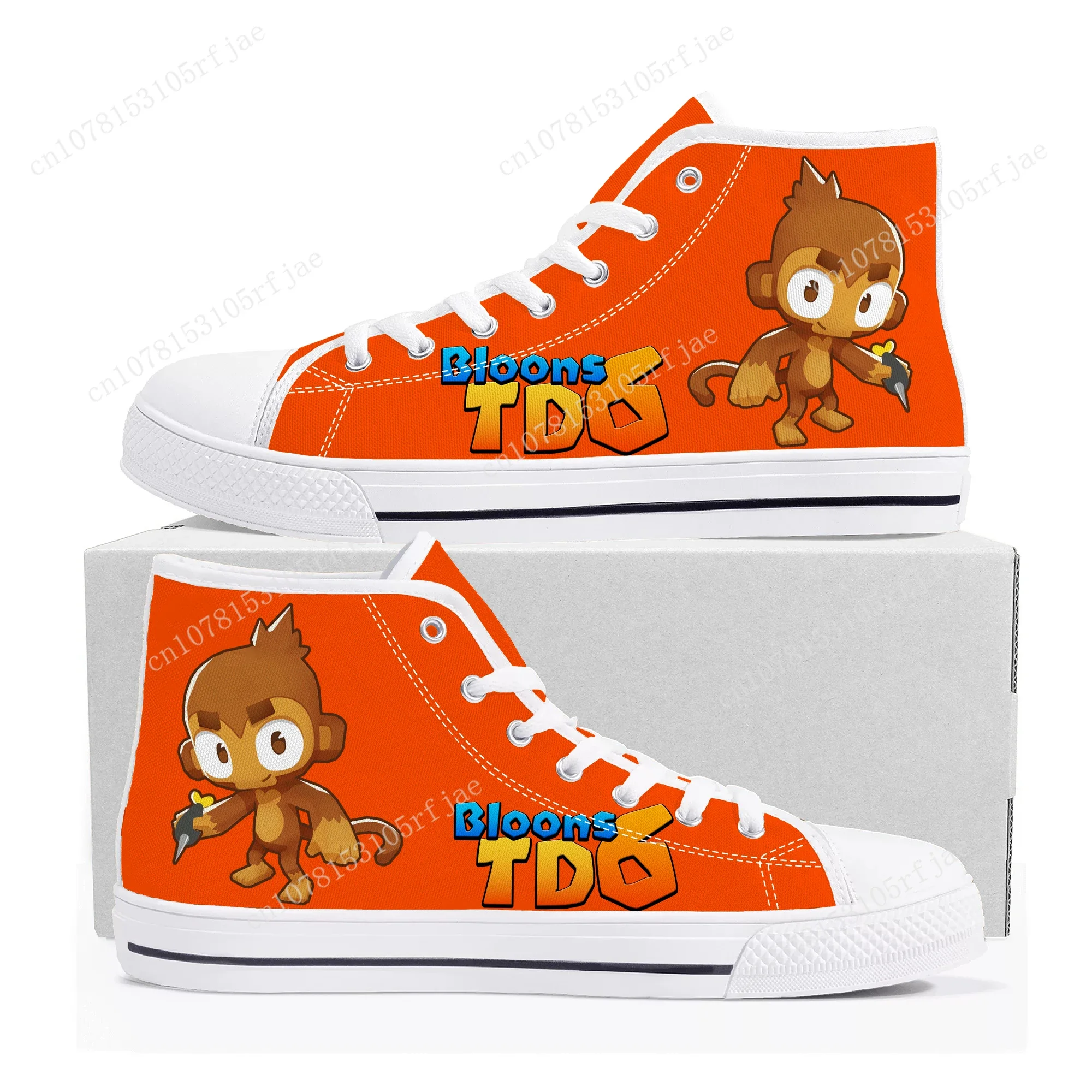 

Bloons TD 6 High Top Sneakers Hot Cartoon Game Mens Womens Teenager High Quality Fashion Canvas Shoes Casual Tailor Made Sneaker