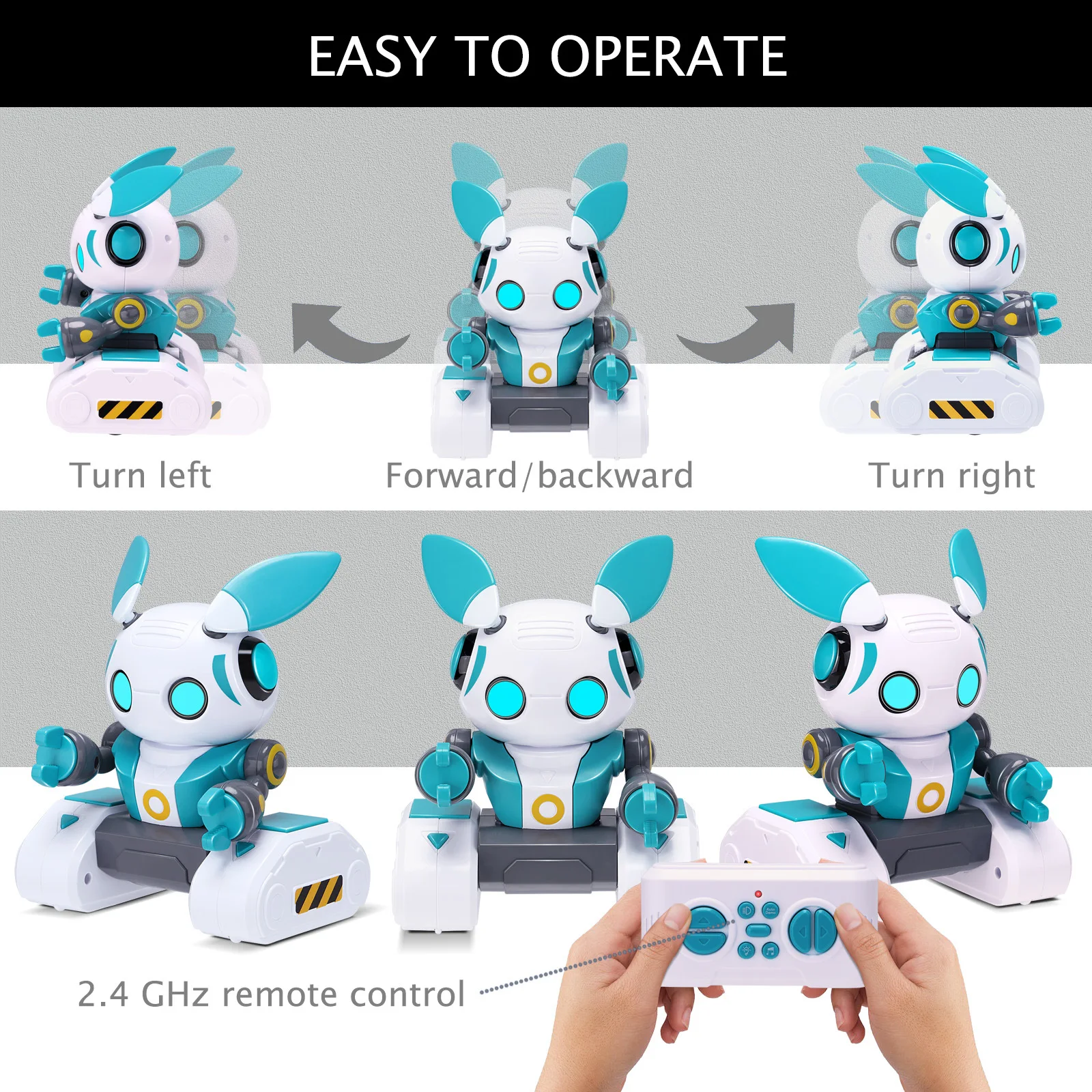 Interactive Mini Robot Toy Remote Control-Support Gesture Sensing , Dancing, LED Eyes & Music Simulation Robot Lighting Music