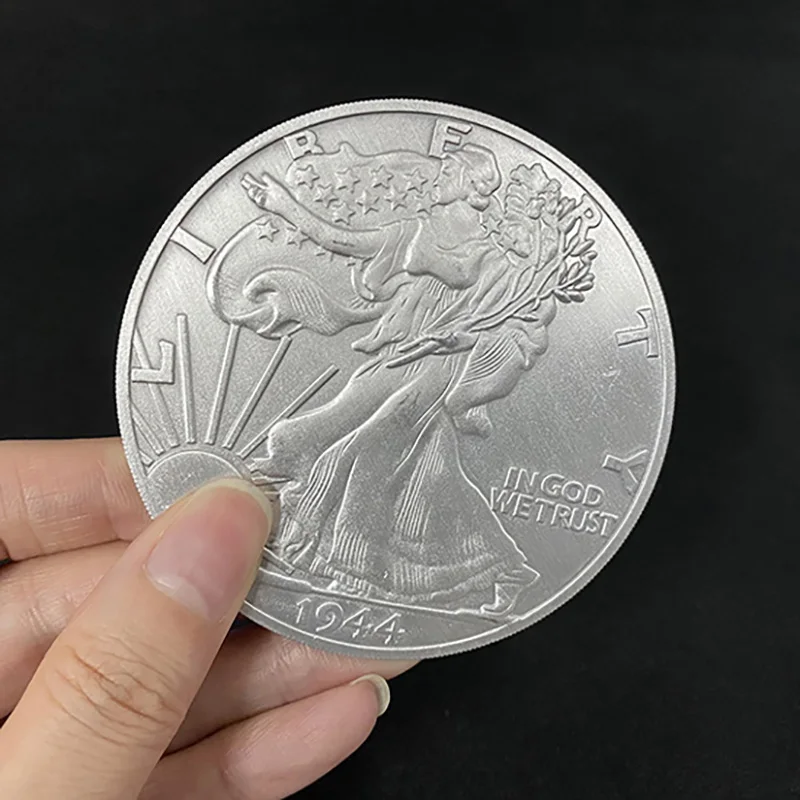 Jumbo Walking Liberty Half Dollar (7.3cm) Magic Tricks Coin Appearing Magia Magician Close Up Street Illusions Props Accessories