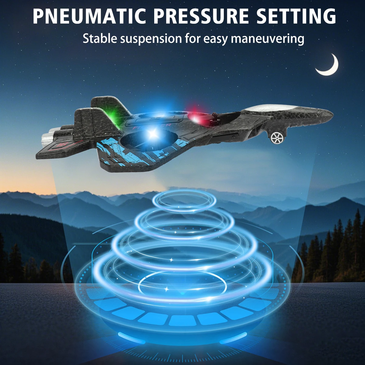 2.4G EPP Stunt Remote Control Fighter Plane Toys Gravity Sensing Foam RC Glider Flying Airplane Toy with Cool Light for Boy Gift