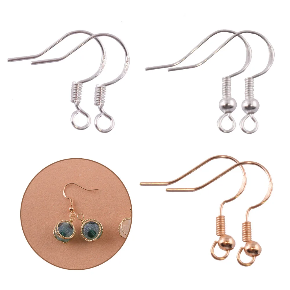

925 Silver Plated Earring Hooks Hypo-allergenic Ear Wires Fish Hook Ear Wires French Wire Hooks Jewelry Findings Parts DIY