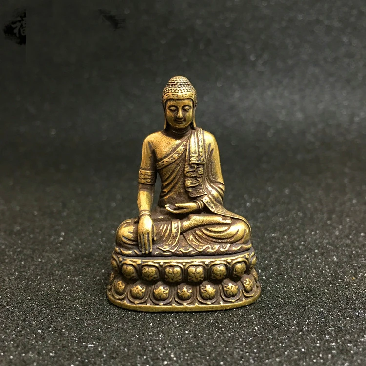 

GOOD Buddhist Amulet Greco-Buddhist pocket travel efficacious talisman Auspicious Temple Sakyamuni Buddha brass statue