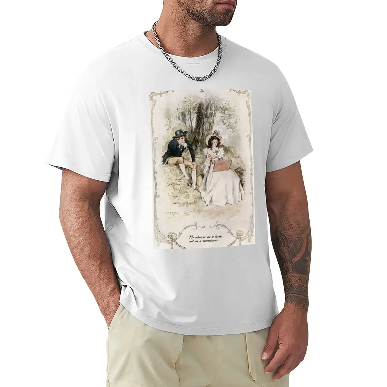 

Charles Edmund Brock - Jane Austen Admiring Her Art T-Shirt oversized customs blacks mens vintage t shirts
