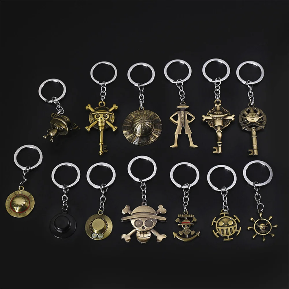 

2022 Creative Metal Keychain One Piece Hat Anchor Pendant Car Keyring For Men Women Kid Gift Jewelry Couple Key Ring llaveros