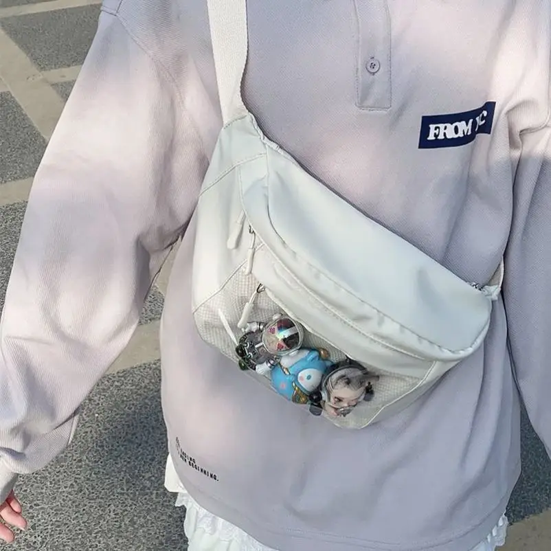 

Itabag Waist Bag Clear Belt Bag Adjustable Strap Crossbody Chest Bag Kawaii for Sport and Activities