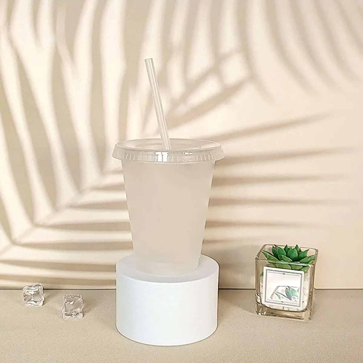 1pc-Transparent pp Lightweight Small Plastic Straw Cup Directly Supplied By Manufacturer 500ml 700ml Portable Plastic Cups