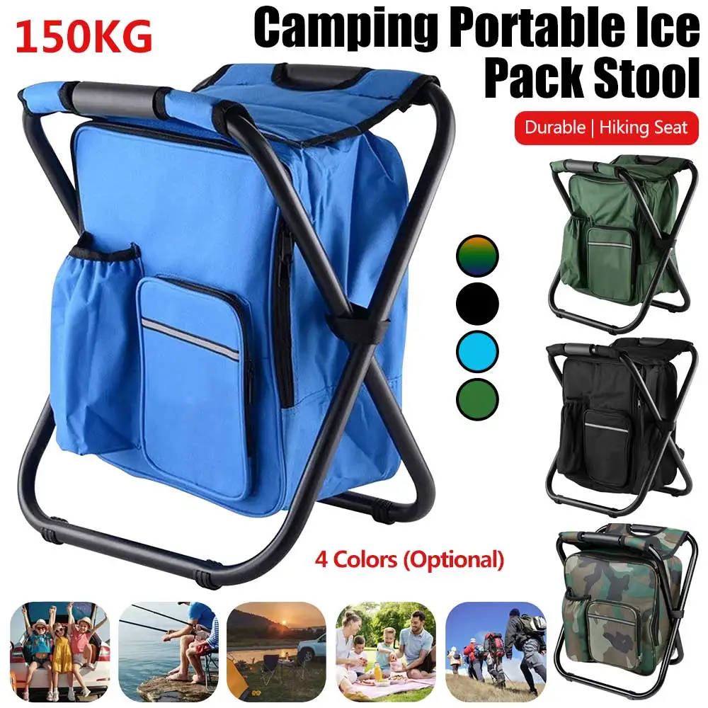 

Hot Sale Folding Camping Fishing Chair Stool Portable Backpack Cooler Hiking Picnic Bag Hiking Camouflage Seat Table Bag